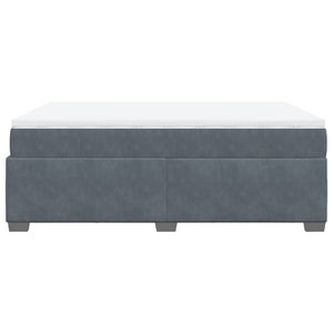 Κρεβάτι Boxspring με Στρώμα Σκούρο Γκρι 140x190 εκ. Βελούδινο