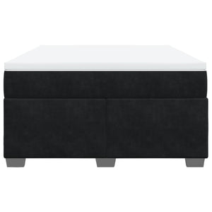 Κρεβάτι Boxspring με Στρώμα Μαύρο 140x190 εκ. Βελούδινο