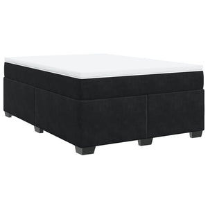 Κρεβάτι Boxspring με Στρώμα Μαύρο 140x190 εκ. Βελούδινο