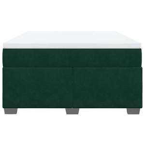 Κρεβάτι Boxspring με Στρώμα Σκούρο Πράσινο 140x190εκ. Βελούδινο