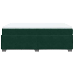 Κρεβάτι Boxspring με Στρώμα Σκούρο Πράσινο 140x190εκ. Βελούδινο