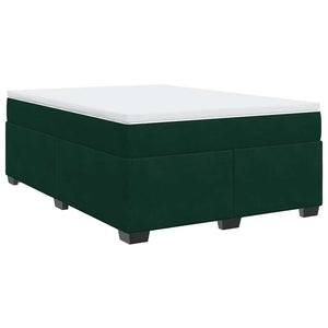Κρεβάτι Boxspring με Στρώμα Σκούρο Πράσινο 140x190εκ. Βελούδινο