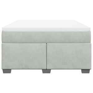 Κρεβάτι Boxspring με Στρώμα Ανοιχτό Γκρι 140x200 εκ. Βελούδινο