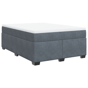 Κρεβάτι Boxspring με Στρώμα Σκούρο Γκρι 140x200 εκ. Βελούδινο