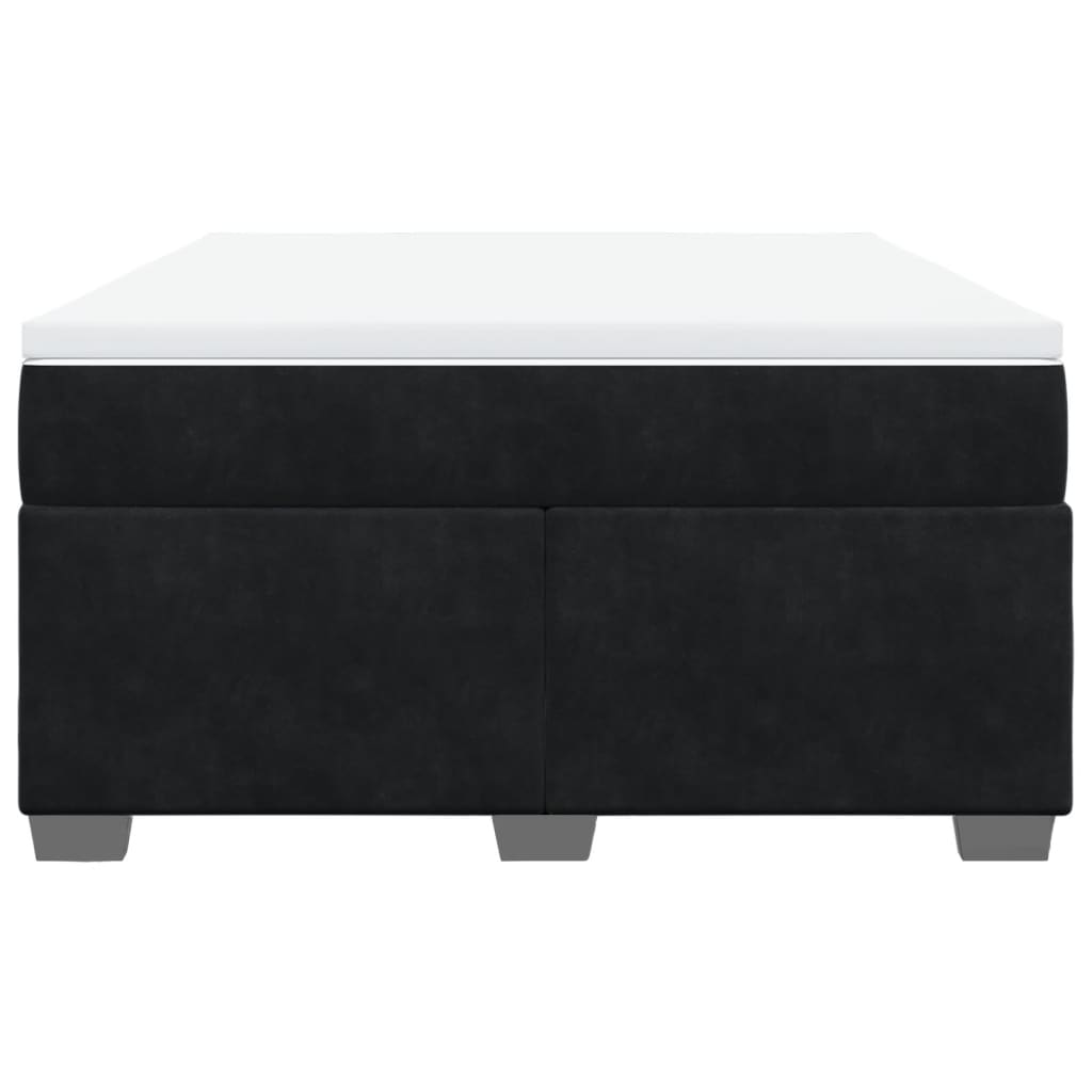 Κρεβάτι Boxspring με Στρώμα Μαύρο 140x200 εκ. Βελούδινο