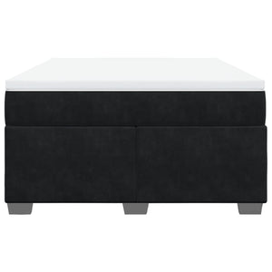 Κρεβάτι Boxspring με Στρώμα Μαύρο 140x200 εκ. Βελούδινο