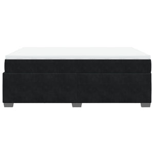 Κρεβάτι Boxspring με Στρώμα Μαύρο 140x200 εκ. Βελούδινο