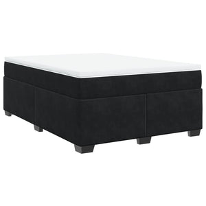 Κρεβάτι Boxspring με Στρώμα Μαύρο 140x200 εκ. Βελούδινο