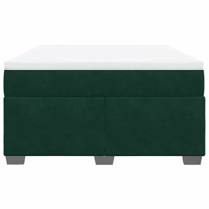 Κρεβάτι Boxspring με Στρώμα Σκούρο Πράσινο 140x200εκ. Βελούδινο - Pakobazaar