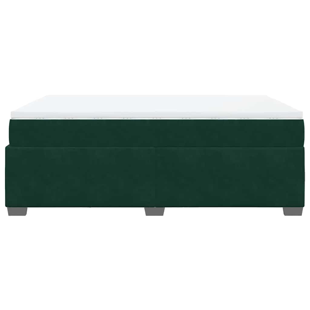 Κρεβάτι Boxspring με Στρώμα Σκούρο Πράσινο 140x200εκ. Βελούδινο - Pakobazaar