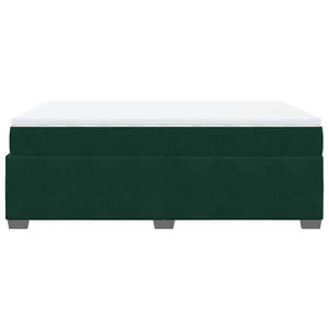 Κρεβάτι Boxspring με Στρώμα Σκούρο Πράσινο 140x200εκ. Βελούδινο - Pakobazaar