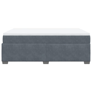 Κρεβάτι Boxspring με Στρώμα Σκούρο Γκρι 160x200 εκ. Βελούδινο - Pakobazaar