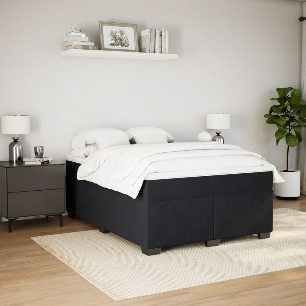 Κρεβάτι Boxspring με Στρώμα Μαύρο 160x200 εκ. Βελούδινο - Pakobazaar