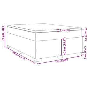 Κρεβάτι Boxspring με Στρώμα Μαύρο 160x200 εκ. Βελούδινο - Pakobazaar