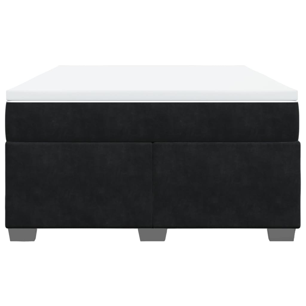 Κρεβάτι Boxspring με Στρώμα Μαύρο 160x200 εκ. Βελούδινο - Pakobazaar
