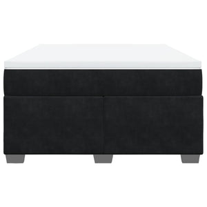 Κρεβάτι Boxspring με Στρώμα Μαύρο 160x200 εκ. Βελούδινο - Pakobazaar