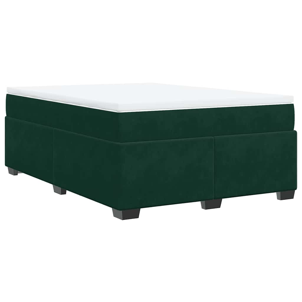 Κρεβάτι Boxspring με Στρώμα Σκούρο Πράσινο 160x200εκ. Βελούδινο - Pakobazaar