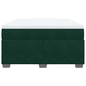 Κρεβάτι Boxspring με Στρώμα Σκούρο Πράσινο 160x200εκ. Βελούδινο - Pakobazaar