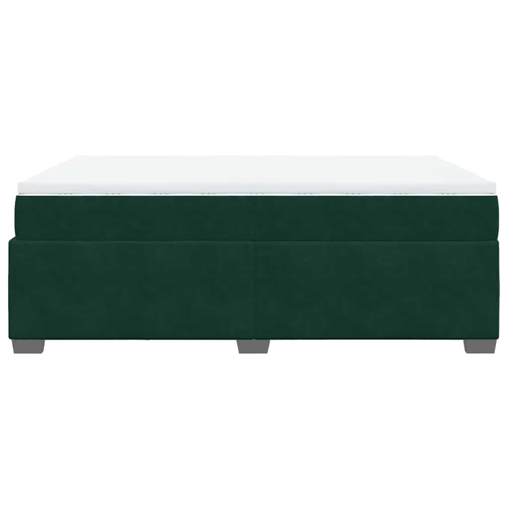 Κρεβάτι Boxspring με Στρώμα Σκούρο Πράσινο 160x200εκ. Βελούδινο - Pakobazaar