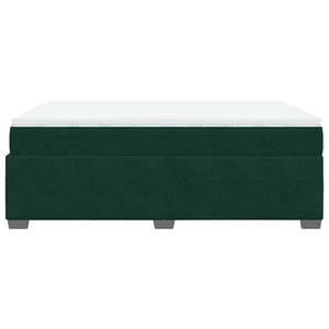 Κρεβάτι Boxspring με Στρώμα Σκούρο Πράσινο 160x200εκ. Βελούδινο - Pakobazaar