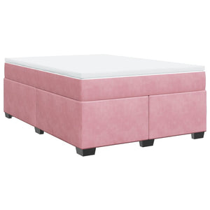 Κρεβάτι Boxspring με Στρώμα Ροζ 160x200 εκ. Βελούδινο - Pakobazaar