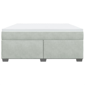 Κρεβάτι Boxspring με Στρώμα Ανοιχτό Γκρι 180x200 εκ. Βελούδινο - Pakobazaar
