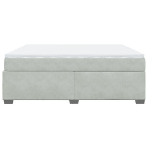 Κρεβάτι Boxspring με Στρώμα Ανοιχτό Γκρι 180x200 εκ. Βελούδινο - Pakobazaar