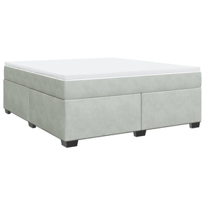 Κρεβάτι Boxspring με Στρώμα Ανοιχτό Γκρι 180x200 εκ. Βελούδινο - Pakobazaar
