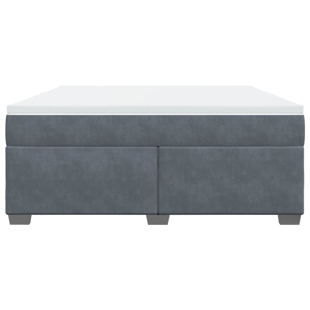 Κρεβάτι Boxspring με Στρώμα Σκούρο Γκρι 180x200 εκ. Βελούδινο