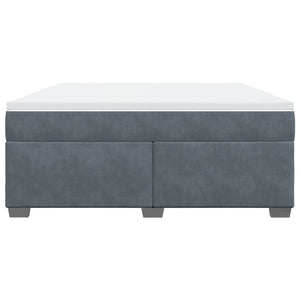 Κρεβάτι Boxspring με Στρώμα Σκούρο Γκρι 180x200 εκ. Βελούδινο