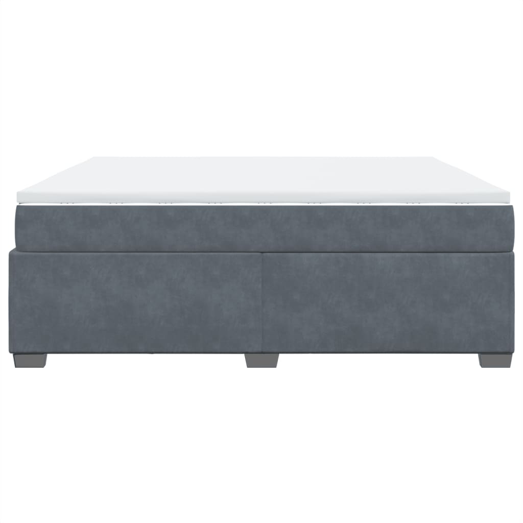 Κρεβάτι Boxspring με Στρώμα Σκούρο Γκρι 180x200 εκ. Βελούδινο