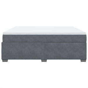 Κρεβάτι Boxspring με Στρώμα Σκούρο Γκρι 180x200 εκ. Βελούδινο