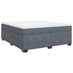 Κρεβάτι Boxspring με Στρώμα Σκούρο Γκρι 180x200 εκ. Βελούδινο