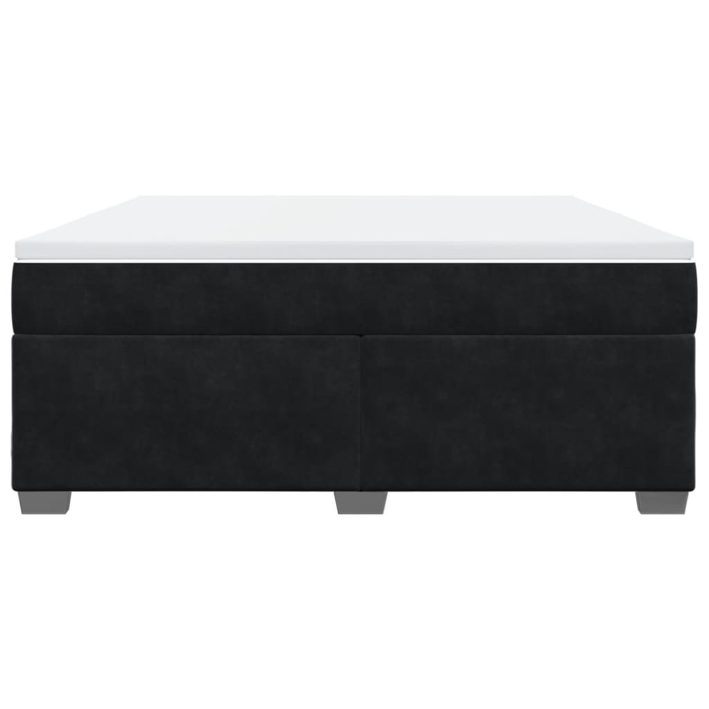 Κρεβάτι Boxspring με Στρώμα Μαύρο 180x200 εκ. Βελούδινο