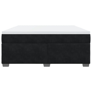 Κρεβάτι Boxspring με Στρώμα Μαύρο 180x200 εκ. Βελούδινο