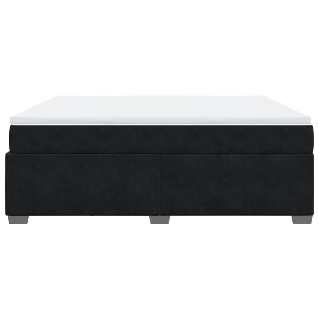Κρεβάτι Boxspring με Στρώμα Μαύρο 180x200 εκ. Βελούδινο