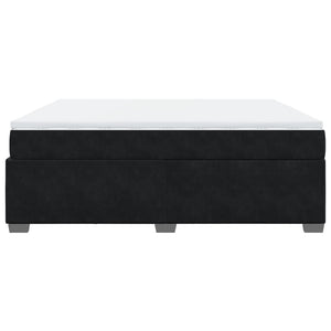 Κρεβάτι Boxspring με Στρώμα Μαύρο 180x200 εκ. Βελούδινο