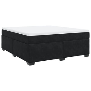 Κρεβάτι Boxspring με Στρώμα Μαύρο 180x200 εκ. Βελούδινο