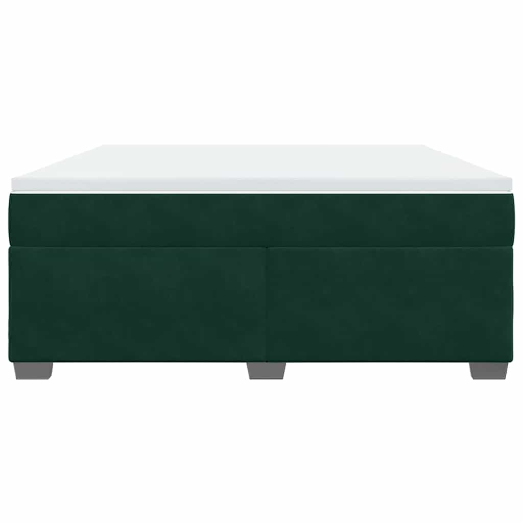 Κρεβάτι Boxspring με Στρώμα Σκούρο Πράσινο 180x200εκ. Βελούδινο