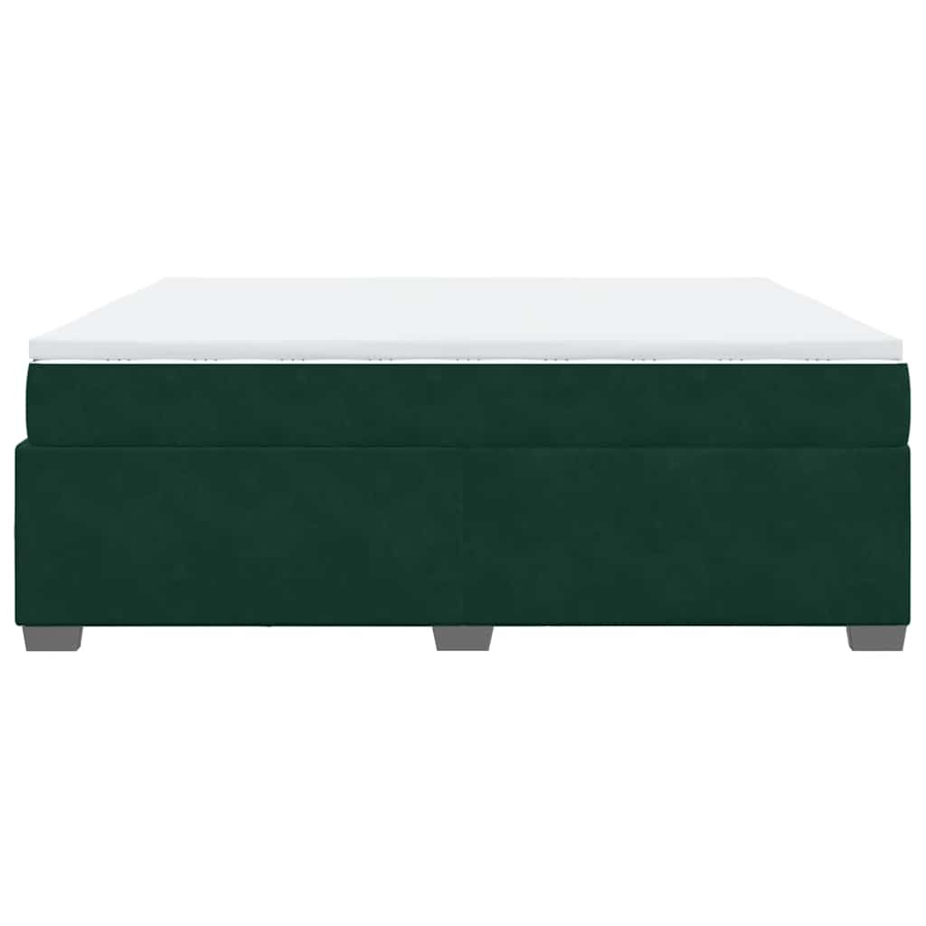 Κρεβάτι Boxspring με Στρώμα Σκούρο Πράσινο 180x200εκ. Βελούδινο
