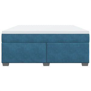 Κρεβάτι Boxspring με Στρώμα Σκούρο Μπλε 180x200 εκ. Βελούδινο