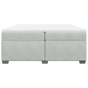 Κρεβάτι Boxspring με Στρώμα Ανοιχτό Γκρι 200x200 εκ. Βελούδινο