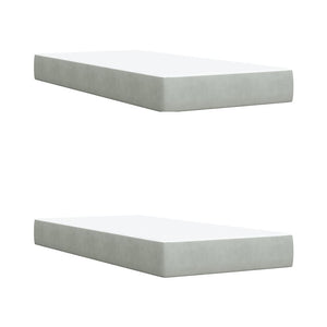 Κρεβάτι Boxspring με Στρώμα Ανοιχτό Γκρι 200x200 εκ. Βελούδινο