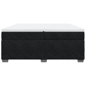 Κρεβάτι Boxspring με Στρώμα Μαύρο 200x200 εκ. Βελούδινο
