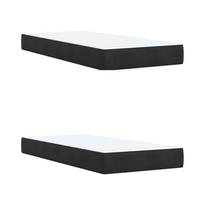 Κρεβάτι Boxspring με Στρώμα Μαύρο 200x200 εκ. Βελούδινο