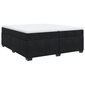 Κρεβάτι Boxspring με Στρώμα Μαύρο 200x200 εκ. Βελούδινο