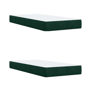Κρεβάτι Boxspring με Στρώμα Σκούρο Πράσινο 200x200εκ. Βελούδινο