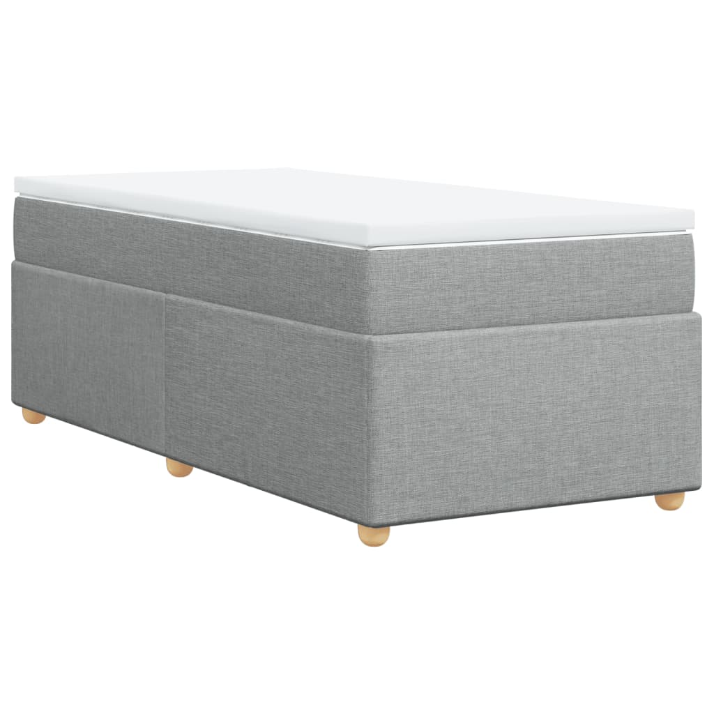 Κρεβάτι Boxspring με Στρώμα Ανοιχτό Γκρι 80x200 εκ. Υφασμάτινο - Pakobazaar