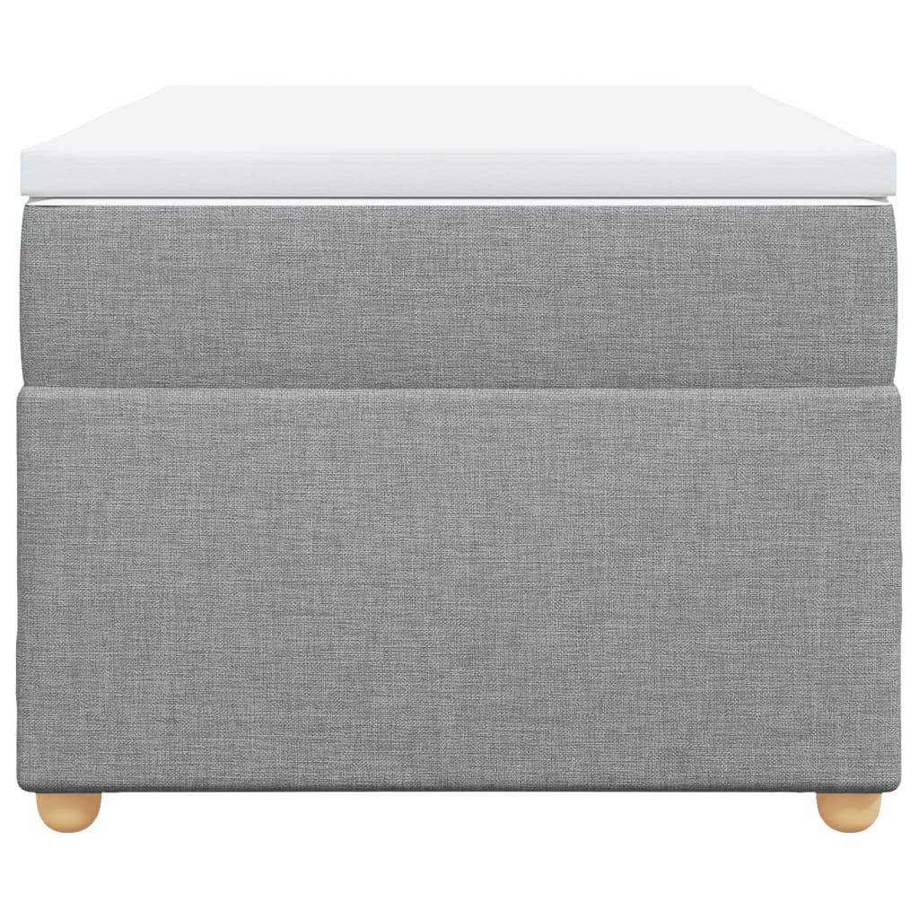 Κρεβάτι Boxspring με Στρώμα Ανοιχτό Γκρι 80x200 εκ. Υφασμάτινο - Pakobazaar