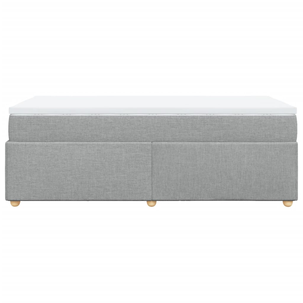 Κρεβάτι Boxspring με Στρώμα Ανοιχτό Γκρι 80x200 εκ. Υφασμάτινο - Pakobazaar
